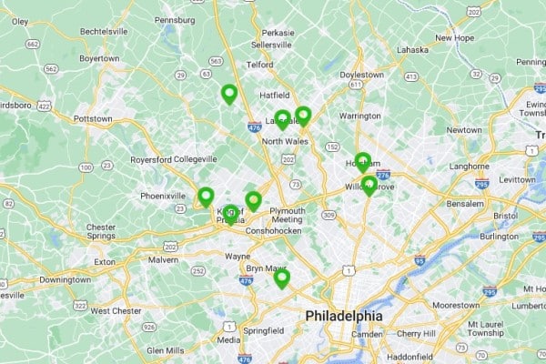 Power Washing near me Montgomery County PA map 01